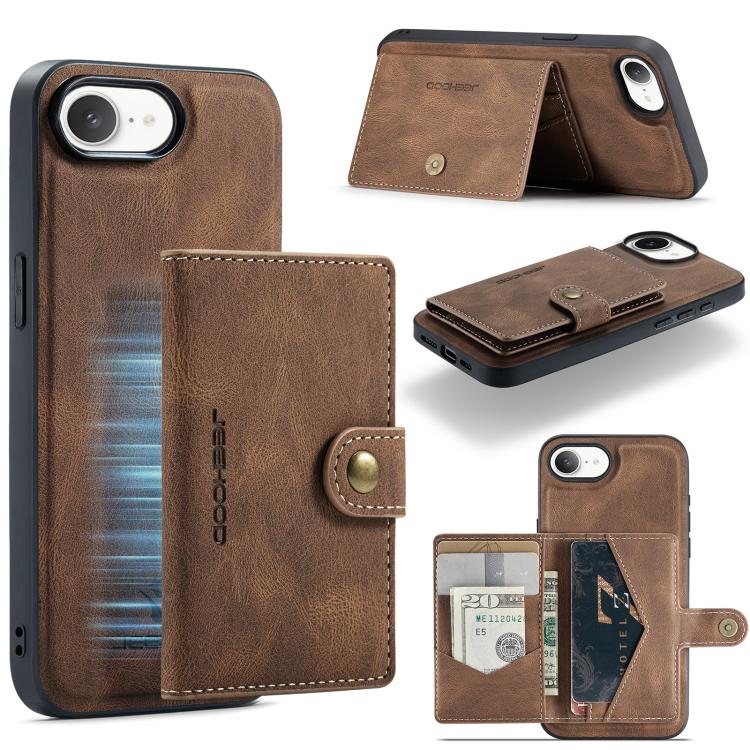 JEEHOOD J01 Retro Magnetic Detachable Wallet Phone Case, For iPhone 17 Pro Max, For iPhone 17 Pro, For iPhone 17 Air, For iPhone 16e, For iPhone 16 Pro Max, For iPhone 16 Pro