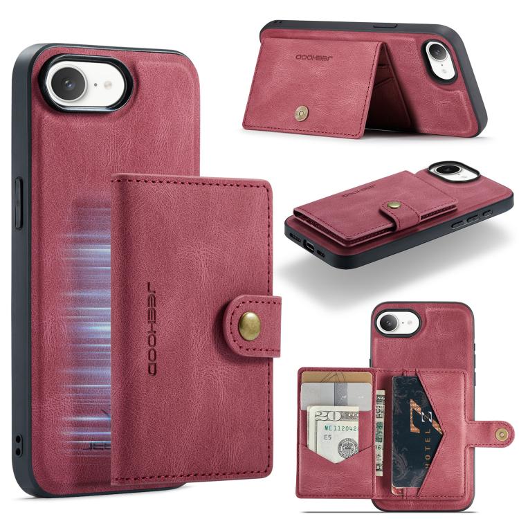 JEEHOOD J01 Retro Magnetic Detachable Wallet Phone Case, For iPhone 17 Pro Max, For iPhone 17 Pro, For iPhone 17 Air, For iPhone 16e, For iPhone 16 Pro Max, For iPhone 16 Pro