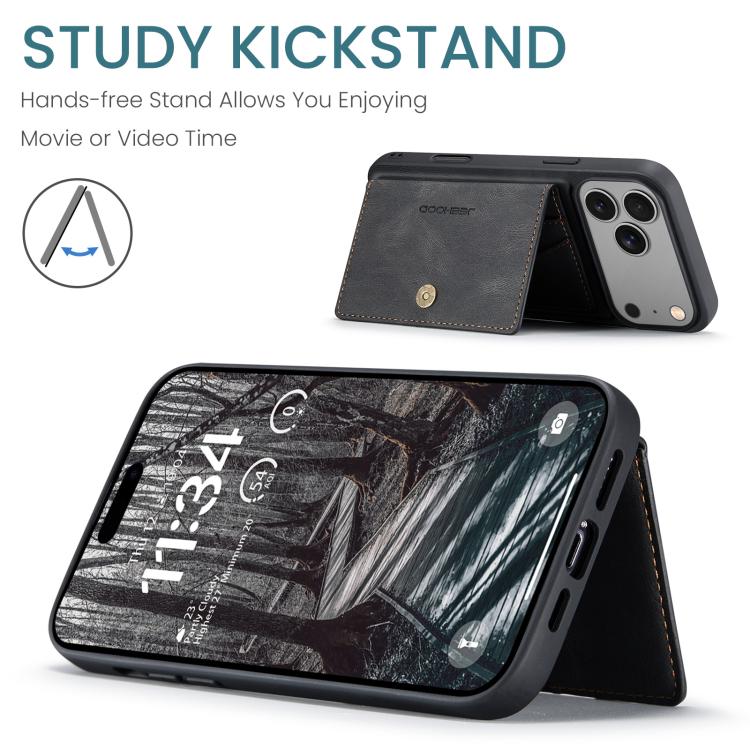 JEEHOOD J01 Retro Magnetic Detachable Wallet Phone Case, For iPhone 17 Pro Max, For iPhone 17 Pro, For iPhone 17 Air, For iPhone 16e, For iPhone 16 Pro Max, For iPhone 16 Pro