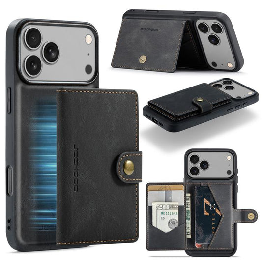 JEEHOOD J01 Retro Magnetic Detachable Wallet Phone Case, For iPhone 17 Pro Max, For iPhone 17 Pro, For iPhone 17 Air, For iPhone 16e, For iPhone 16 Pro Max, For iPhone 16 Pro