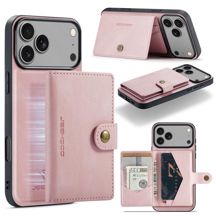 JEEHOOD J01 Retro Magnetic Detachable Wallet Phone Case, For iPhone 17 Pro Max, For iPhone 17 Pro, For iPhone 17 Air, For iPhone 16e, For iPhone 16 Pro Max, For iPhone 16 Pro