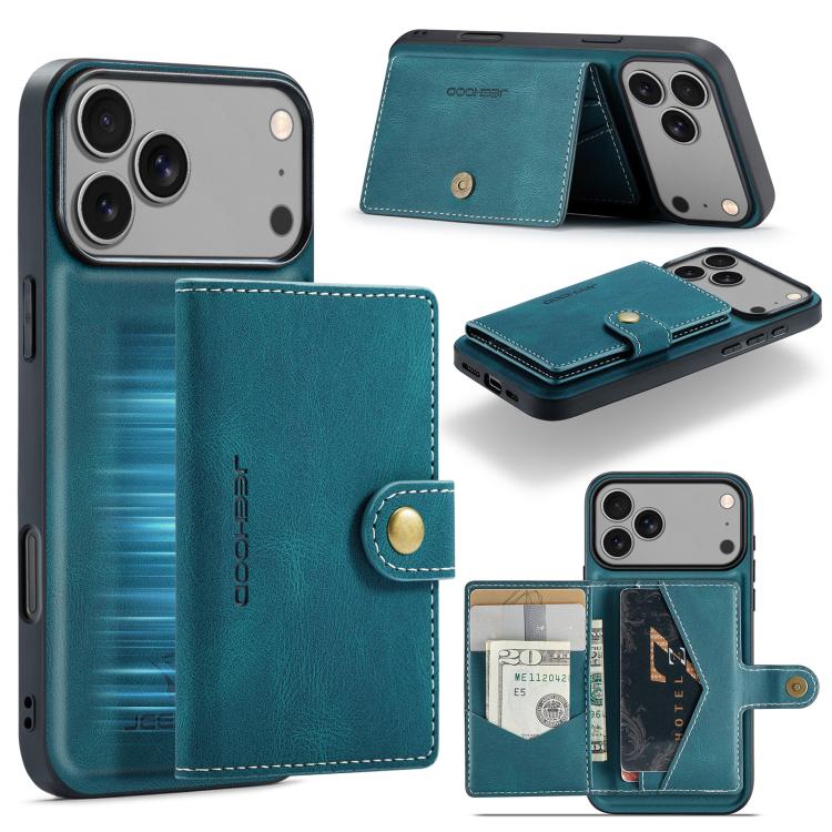 JEEHOOD J01 Retro Magnetic Detachable Wallet Phone Case, For iPhone 17 Pro Max, For iPhone 17 Pro, For iPhone 17 Air, For iPhone 16e, For iPhone 16 Pro Max, For iPhone 16 Pro