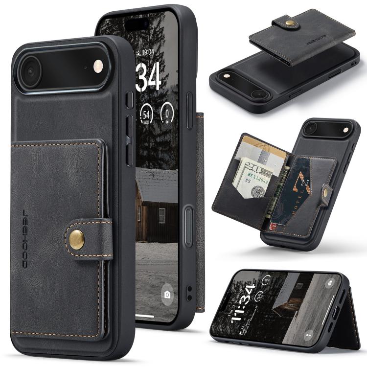 JEEHOOD J01 Retro Magnetic Detachable Wallet Phone Case, For iPhone 17 Pro Max, For iPhone 17 Pro, For iPhone 17 Air, For iPhone 16e, For iPhone 16 Pro Max, For iPhone 16 Pro