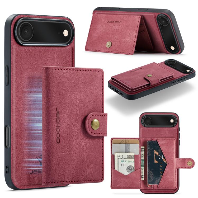 JEEHOOD J01 Retro Magnetic Detachable Wallet Phone Case, For iPhone 17 Pro Max, For iPhone 17 Pro, For iPhone 17 Air, For iPhone 16e, For iPhone 16 Pro Max, For iPhone 16 Pro