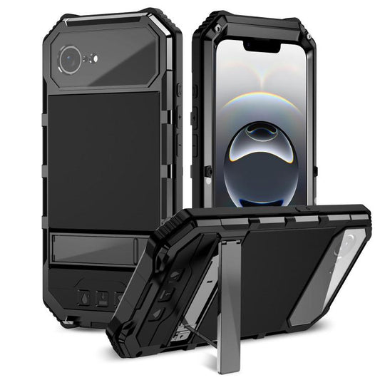 R-JUST Life Waterproof Dustproof Shockproof Holder Phone Case, For iPhone 16e, For iPhone 16 Pro Max, For iPhone 16 Plus, For iPhone 15 Pro Max, For iPhone 15 Plus