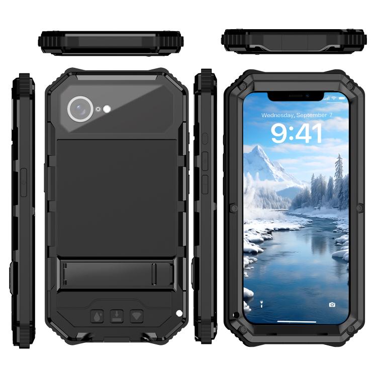 R-JUST Life Waterproof Dustproof Shockproof Holder Phone Case, For iPhone 16e, For iPhone 16 Pro Max, For iPhone 16 Plus, For iPhone 15 Pro Max, For iPhone 15 Plus