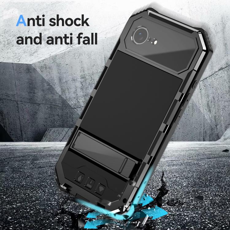R-JUST Life Waterproof Dustproof Shockproof Holder Phone Case, For iPhone 16e, For iPhone 16 Pro Max, For iPhone 16 Plus, For iPhone 15 Pro Max, For iPhone 15 Plus