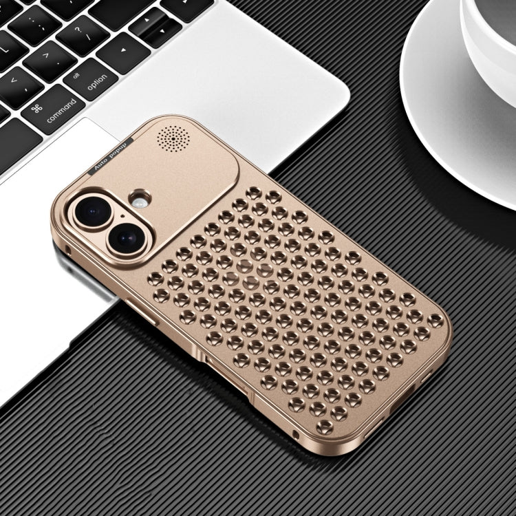 R-JUST RJ58 Aromatherapy Metal Cooling Phone Case, For iPhone 16 Pro Max, For iPhone 16 Plus, For iPhone 16