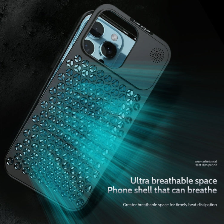 R-JUST RJ58 Aromatherapy Metal Cooling Phone Case, For iPhone 16 Pro Max, For iPhone 16 Plus, For iPhone 16