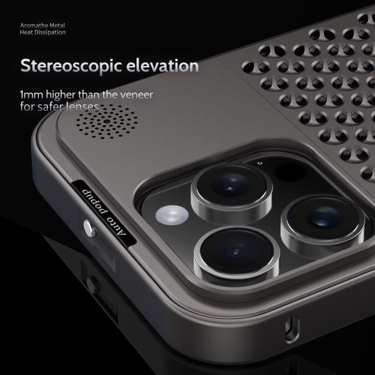 R-JUST RJ58 Aromatherapy Metal Cooling Phone Case, For iPhone 16 Pro Max, For iPhone 16 Plus, For iPhone 16