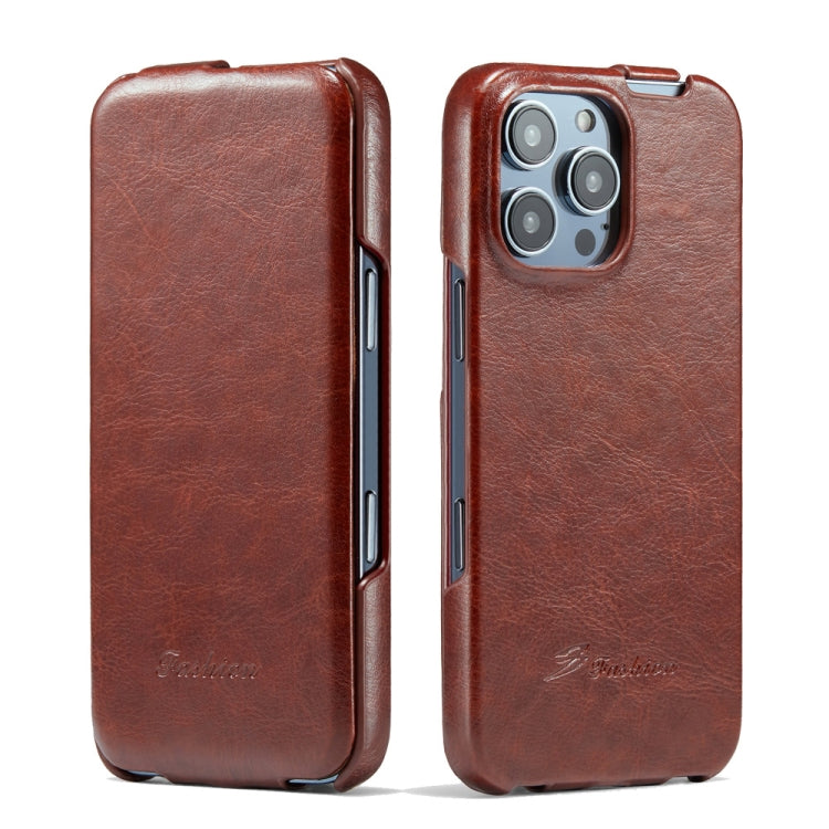 Fierre Shann 64 Texture Vertical Flip PU Leather Phone Case, For iPhone 16e, For iPhone 16 Pro Max, For iPhone 16 Pro, For iPhone 16 Plus, For iPhone 16
