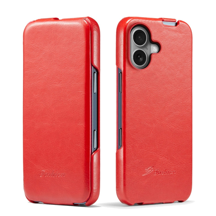 Fierre Shann 64 Texture Vertical Flip PU Leather Phone Case, For iPhone 16e, For iPhone 16 Pro Max, For iPhone 16 Pro, For iPhone 16 Plus, For iPhone 16