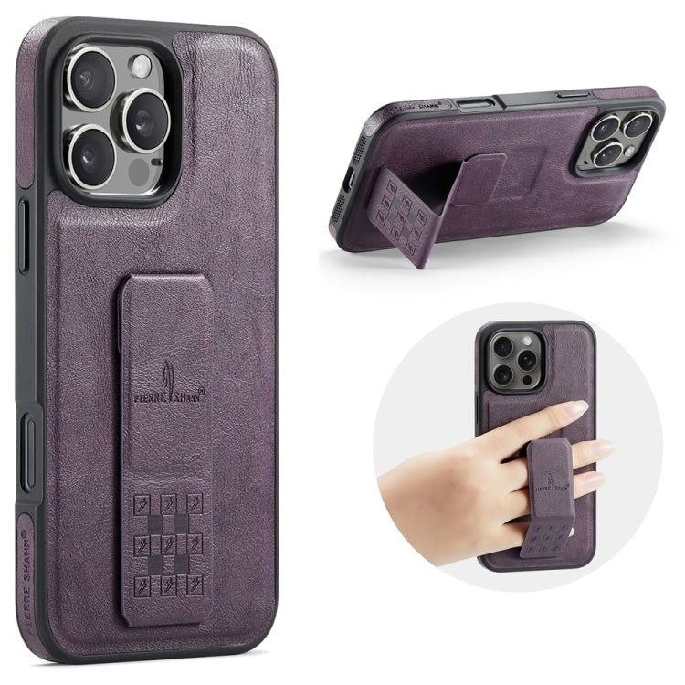 Fierre Shann Oil Wax Cow Leather Holder Back Phone Case, For iPhone 16e, For iPhone 16 Pro Max, For iPhone 16 Pro, For iPhone 16 Plus, For iPhone 16, For iPhone 15 Pro Max, For iPhone 15 Pro, For iPhone 15 Plus