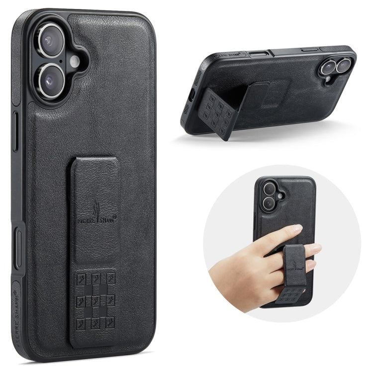 Fierre Shann Oil Wax Cow Leather Holder Back Phone Case, For iPhone 16e, For iPhone 16 Pro Max, For iPhone 16 Pro, For iPhone 16 Plus, For iPhone 16, For iPhone 15 Pro Max, For iPhone 15 Pro, For iPhone 15 Plus
