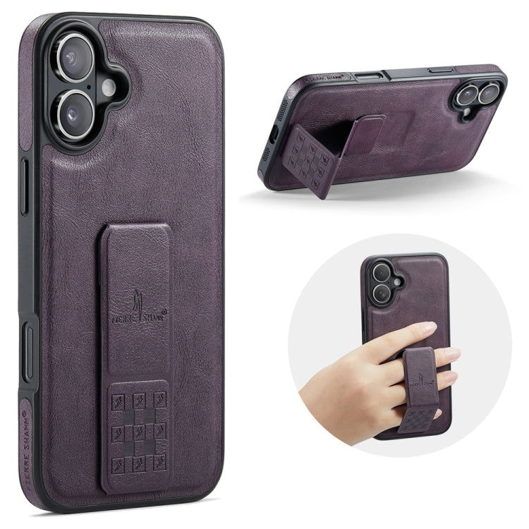 Fierre Shann Oil Wax Cow Leather Holder Back Phone Case, For iPhone 16e, For iPhone 16 Pro Max, For iPhone 16 Pro, For iPhone 16 Plus, For iPhone 16, For iPhone 15 Pro Max, For iPhone 15 Pro, For iPhone 15 Plus