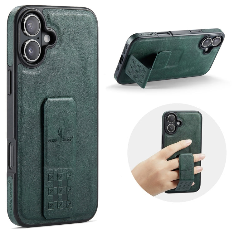 Fierre Shann Oil Wax Cow Leather Holder Back Phone Case, For iPhone 16e, For iPhone 16 Pro Max, For iPhone 16 Pro, For iPhone 16 Plus, For iPhone 16, For iPhone 15 Pro Max, For iPhone 15 Pro, For iPhone 15 Plus