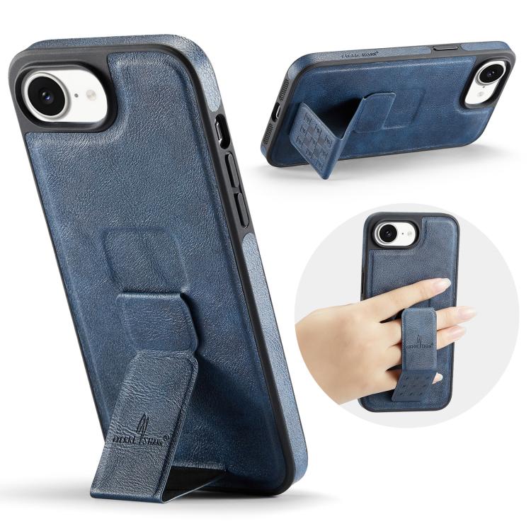 Fierre Shann Oil Wax Cow Leather Holder Back Phone Case, For iPhone 16e, For iPhone 16 Pro Max, For iPhone 16 Pro, For iPhone 16 Plus, For iPhone 16, For iPhone 15 Pro Max, For iPhone 15 Pro, For iPhone 15 Plus