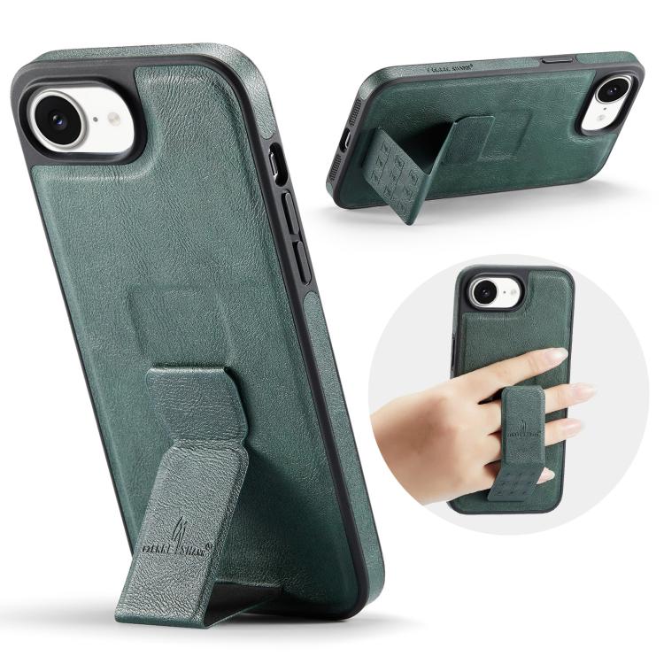 Fierre Shann Oil Wax Cow Leather Holder Back Phone Case, For iPhone 16e, For iPhone 16 Pro Max, For iPhone 16 Pro, For iPhone 16 Plus, For iPhone 16, For iPhone 15 Pro Max, For iPhone 15 Pro, For iPhone 15 Plus