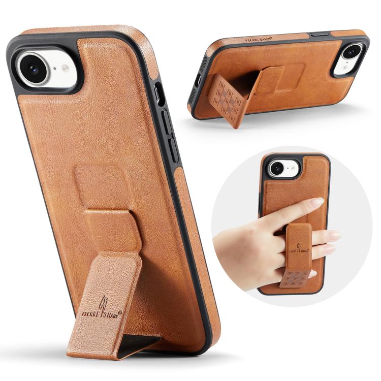 Fierre Shann Oil Wax Cow Leather Holder Back Phone Case, For iPhone 16e, For iPhone 16 Pro Max, For iPhone 16 Pro, For iPhone 16 Plus, For iPhone 16, For iPhone 15 Pro Max, For iPhone 15 Pro, For iPhone 15 Plus