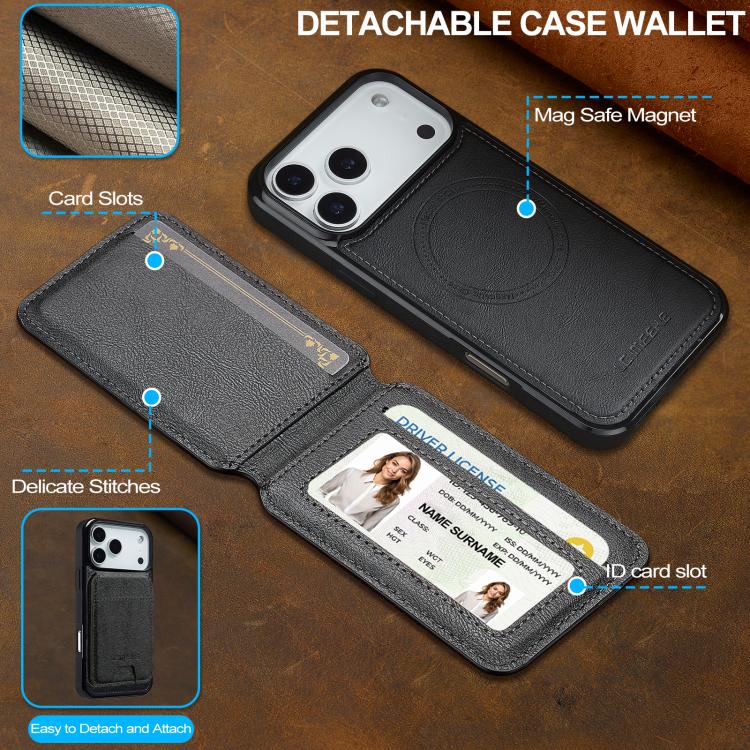 LC.IMEEKE L3 Series Detachable RFID Card Bag Magsafe Phone Case