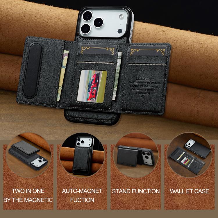 LC.IMEEKE L5 Series Detachable RFID Card Bag Magsafe Phone Case