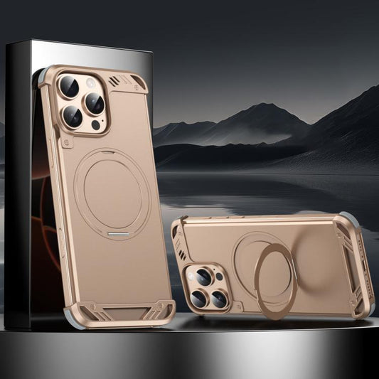 R-JUST RJ63-1 Frameless Aroma Mecha MagSafe Holder Phone Case, For iPhone 16 Pro Max, For iPhone 16 Pro, For iPhone 16 Plus, For iPhone 16, For iPhone 15 Pro Max, For iPhone 15 Pro, For iPhone 15, For iPhone 14, For iPhone 14 Pro, For iPhone 14 Pro Max...