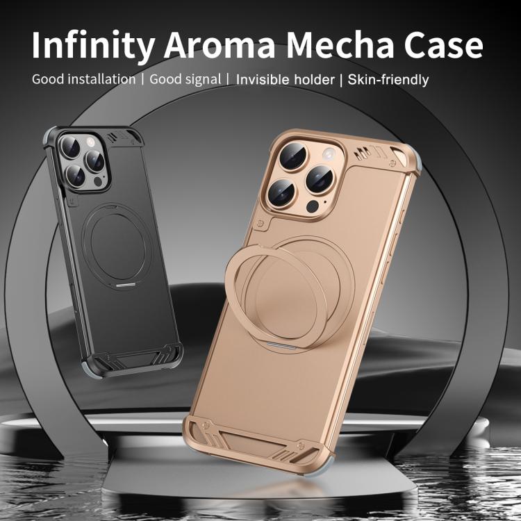 R-JUST RJ63-1 Frameless Aroma Mecha MagSafe Holder Phone Case, For iPhone 13