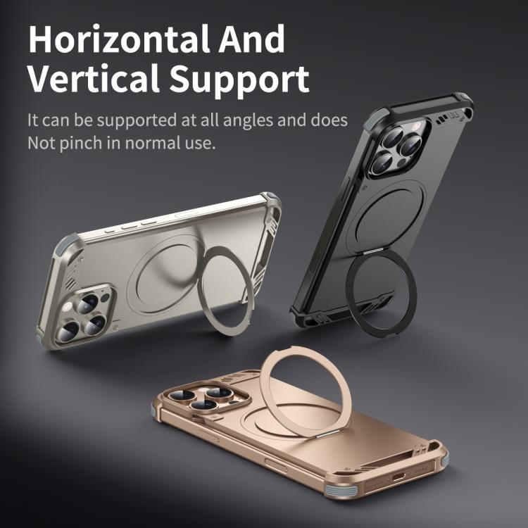 R-JUST RJ63-1 Frameless Aroma Mecha MagSafe Holder Phone Case, For iPhone 13