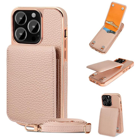 VIETAO Litchi Texture Wallet PU Phone Case with Lanyard, For iPhone 14 Pro Max, For iPhone 13 Pro Max, For iPhone 13 Pro, For iPhone 13