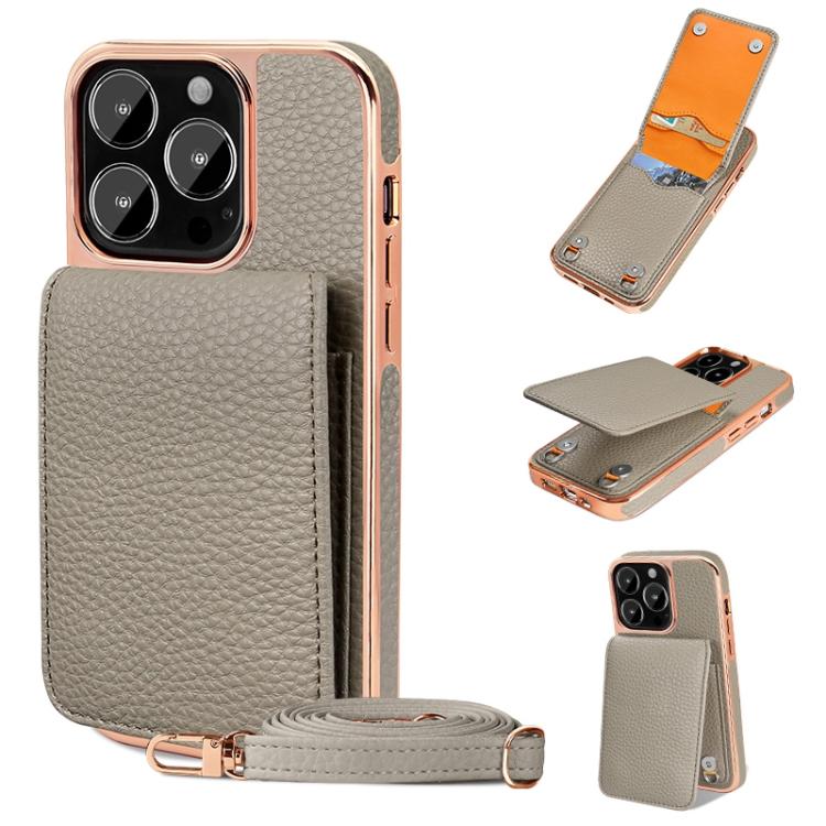 VIETAO Litchi Texture Wallet PU Phone Case with Lanyard, For iPhone 14 Pro Max, For iPhone 13 Pro Max, For iPhone 13 Pro, For iPhone 13