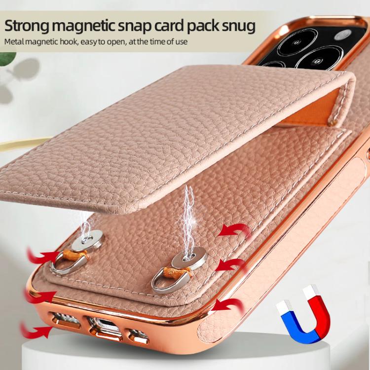 VIETAO Litchi Texture Wallet PU Phone Case with Lanyard, For iPhone 14 Pro Max, For iPhone 13 Pro Max, For iPhone 13 Pro, For iPhone 13