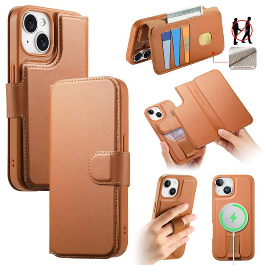 CaseNeo Finger Grip Strap MagSafe Leather Phone Case, For iPhone 15, For iPhone 14 / 13, For iPhone 14 Pro, For iPhone 14 Pro Max, For iPhone 13 Pro Max, For iPhone 13 Pro, For iPhone 12 / 12 Pro, For iPhone 12 Pro Max