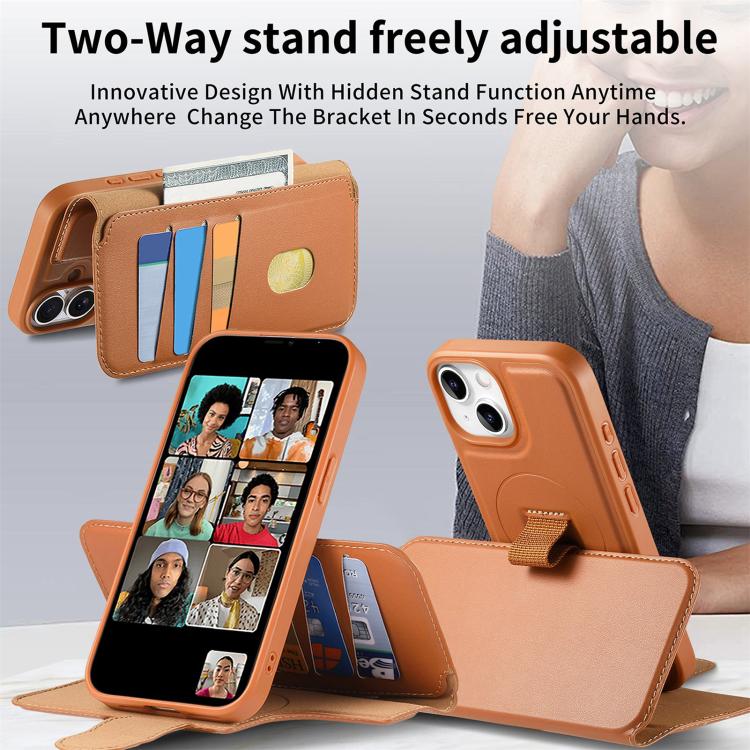 CaseNeo Finger Grip Strap MagSafe Leather Phone Case, For iPhone 15, For iPhone 14 / 13, For iPhone 14 Pro, For iPhone 14 Pro Max, For iPhone 13 Pro Max, For iPhone 13 Pro, For iPhone 12 / 12 Pro, For iPhone 12 Pro Max