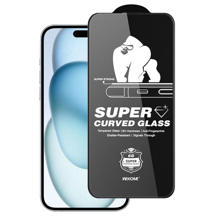 WK WTP-107 Kings KinKong 0.33mm 6D Curved HD Tempered Glass Film, No Black Frame, For iPhone 16 Pro Max, For iPhone 16 Pro, For iPhone 16 Plus / 15 Plus, For iPhone 16 / 15, For iPhone 15 Pro Max, For iPhone 15 Pro, For iPhone 13 Pro Max / 14 Plus�����...