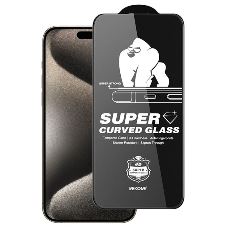 WK WTP-107 Kings KinKong 0.33mm 6D Curved HD Tempered Glass Film, No Black Frame, For iPhone 16 Pro Max, For iPhone 16 Pro, For iPhone 16 Plus / 15 Plus, For iPhone 16 / 15, For iPhone 15 Pro Max, For iPhone 15 Pro, For iPhone 13 Pro Max / 14 Plus�����...