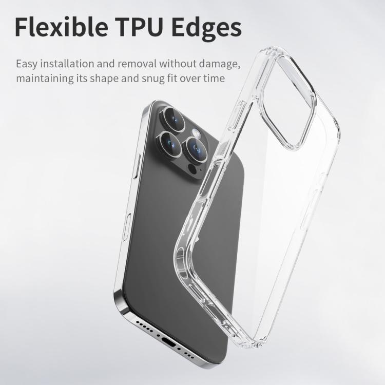 ROCK Pure Series Clear PC Hybrid TPU Phone Case, For iPhone 16 Pro Max, For iPhone 16 Pro, For iPhone 16 Plus, For iPhone 16