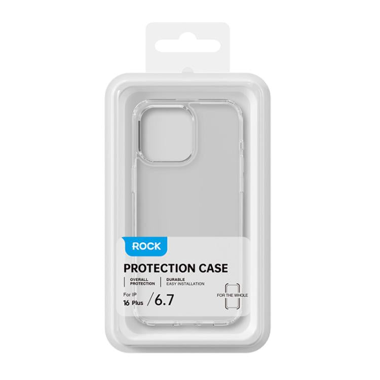 ROCK Pure Series Clear PC Hybrid TPU Phone Case, For iPhone 16 Pro Max, For iPhone 16 Pro, For iPhone 16 Plus, For iPhone 16