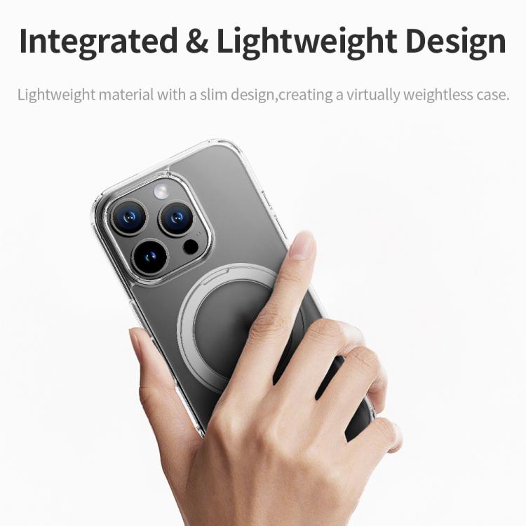 ROCK JingDun Series Clear Rotating MagSafe Holder PC Hybrid TPU Phone Case, For iPhone 16 Pro Max, For iPhone 16 Pro
