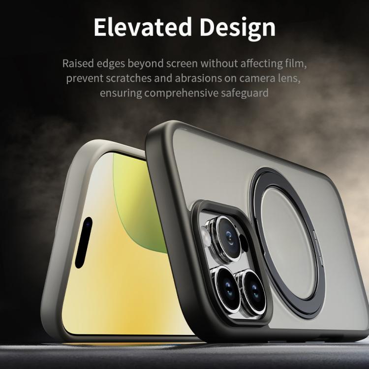 ROCK YouDun Series Skin Feel Rotating MagSafe Holder PC Hybrid TPU Phone Case, For iPhone 16 Pro Max