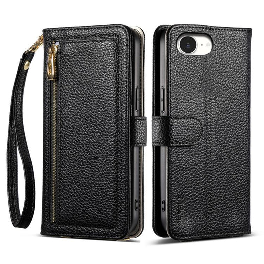 ESEBLE E11 Colorful Litchi Pattern Zipper Wallet Leather Phone Case, For iPhone 16e, For iPhone 16 Pro Max, For iPhone 16 Pro, For iPhone 16 Plus, For iPhone 16, For iPhone 15 Pro Max, For iPhone 15 Pro, For iPhone 15 Plus / 14 Plus, For iPhone 15