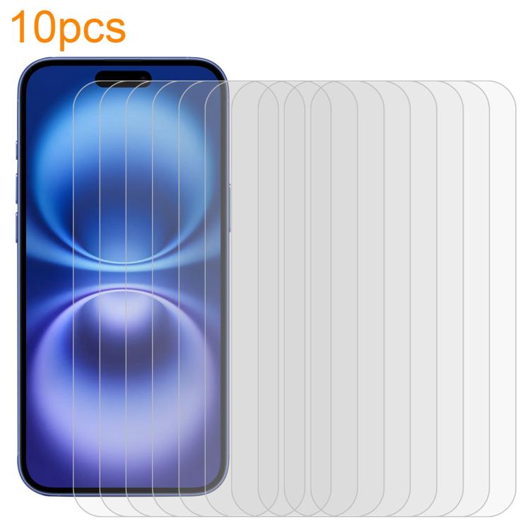 10pcs xDfind 0.26mm 9H 2.5D Middle Aluminum Tempered Glass Film, For iPhone 16e / 13 / 13 Pro, For iPhone 16 Pro Max, For iPhone 16 Pro, For iPhone 16 Plus, For iPhone 16, For iPhone 15 Plus / 15 Pro Max, For iPhone 15 / 15 Pro, For iPhone 14 Plus�����...