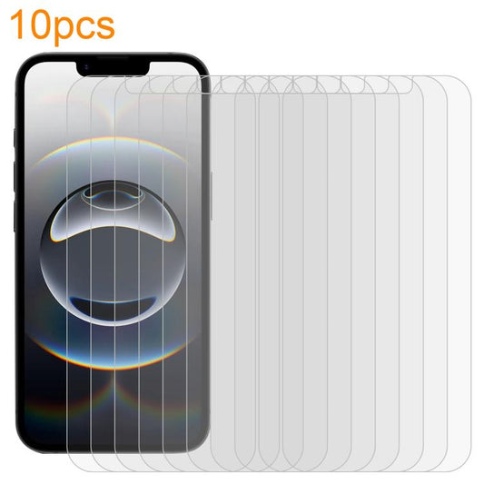 10pcs xDfind 0.26mm 9H 2.5D Middle Aluminum Tempered Glass Film, For iPhone 16e / 13 / 13 Pro, For iPhone 16 Pro Max, For iPhone 16 Pro, For iPhone 16 Plus, For iPhone 16, For iPhone 15 Plus / 15 Pro Max, For iPhone 15 / 15 Pro, For iPhone 14 Plus�����...
