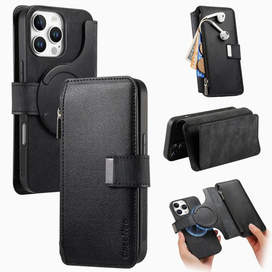 CaseNeo MagSafe RFID Anti-theft Zipper Wallet Retro Leather Phone Case, For iPhone 16 Pro Max, For iPhone 16 Pro, For iPhone 16 Plus, For iPhone 16, For iPhone 14