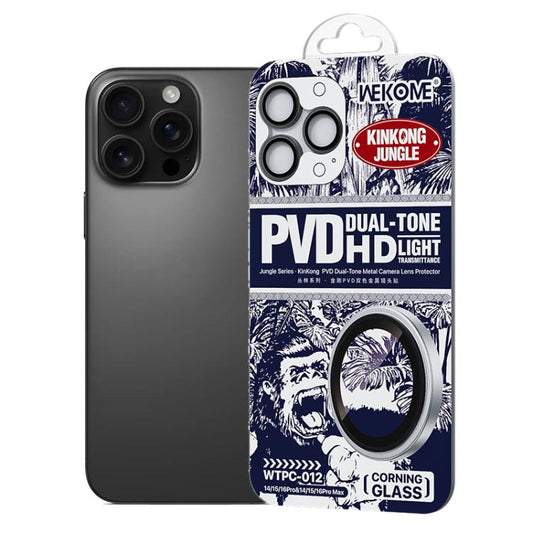 WK WTPC-012 Jungle Series Kinkong PVD Dual-color Metal Lens Protector Film, For iPhone 16 Pro / 16 Pro Max