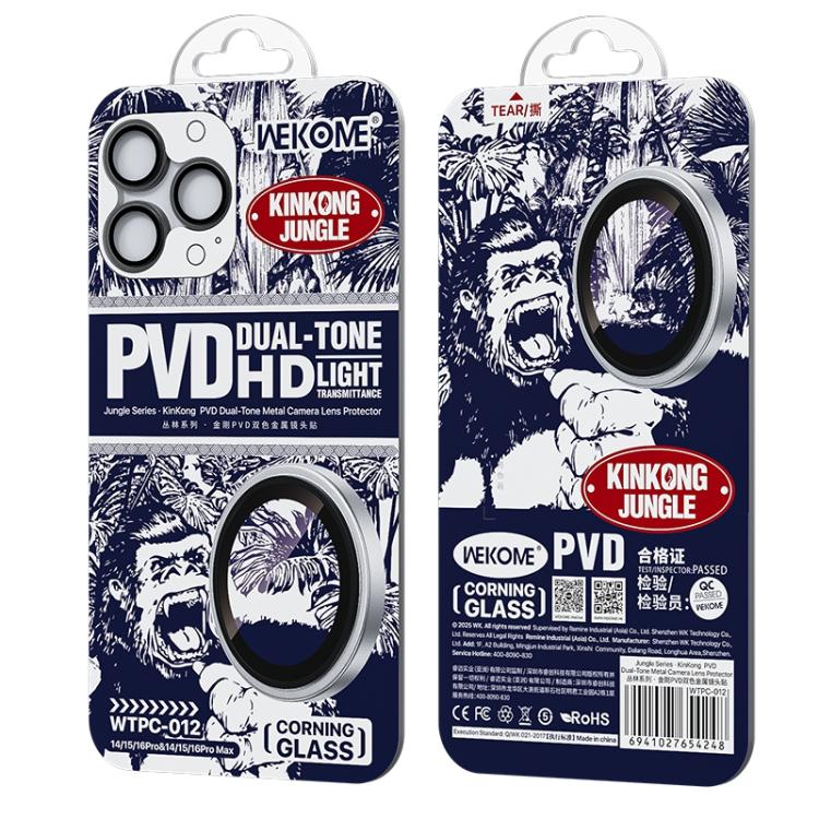 WK WTPC-012 Jungle Series Kinkong PVD Dual-color Metal Lens Protector Film, For iPhone 16 Pro / 16 Pro Max