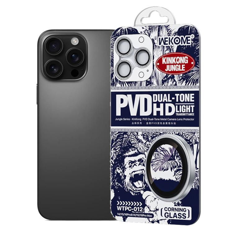 WK WTPC-012 Jungle Series Kinkong Sparkling Diamond Metal Lens Protector Film, For iPhone 16 Pro / 16 Pro Max