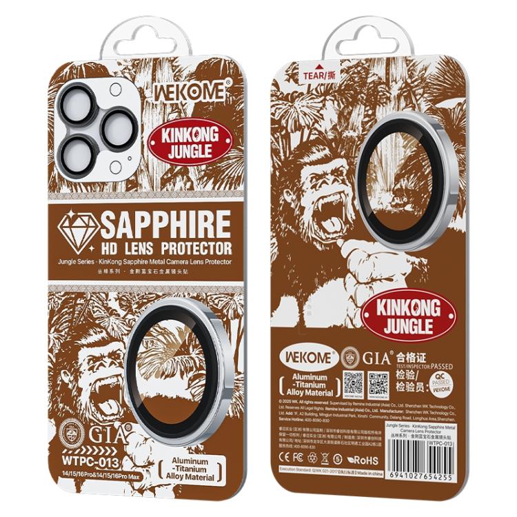 WK WTPC-013 Jungle Series Kinkong Sapphire Metal Camera Lens Protector Film, For iPhone 16 Pro / 16 Pro Max