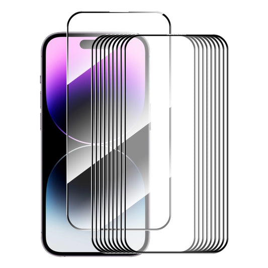 10pcs ENKAY Full Glue High Aluminum-silicon Tempered Glass Film, For iPhone 16 Pro Max, For iPhone 16 Pro, For iPhone 16 Plus, For iPhone 16, iPhone 16e, For iPhone 15 Pro Max, For iPhone 15 Pro, For iPhone 15 Plus, For iPhone 15