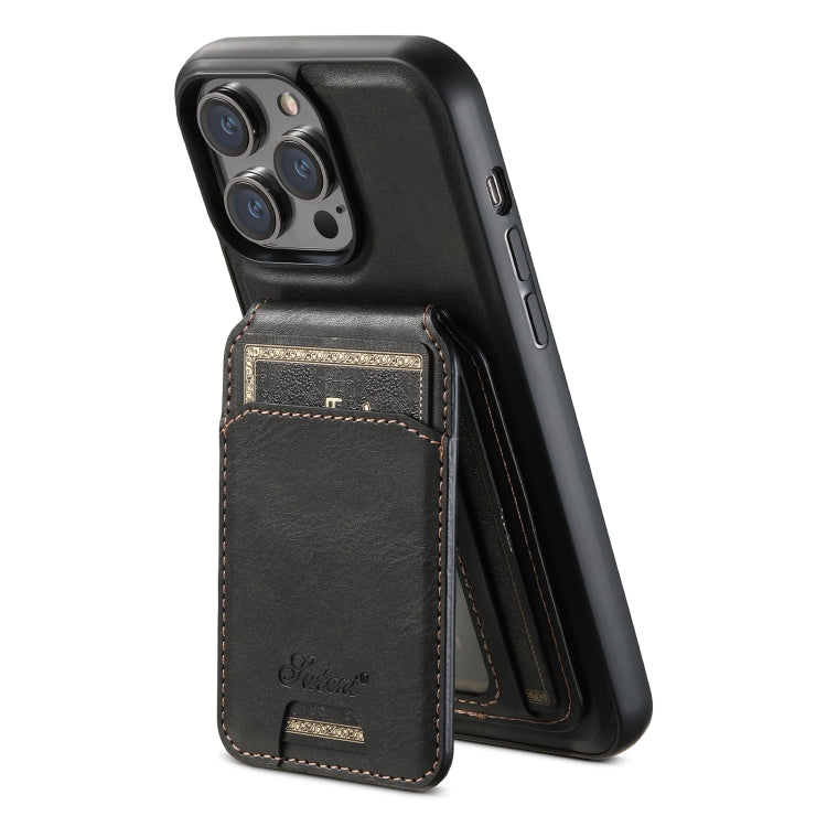 Suteni H15 MagSafe Oil Eax Leather Detachable Wallet Back Phone Case, For iPhone 13 Pro, For iPhone 13, For iPhone 12, For iPhone 12 Pro Max, For iPhone 12 Pro