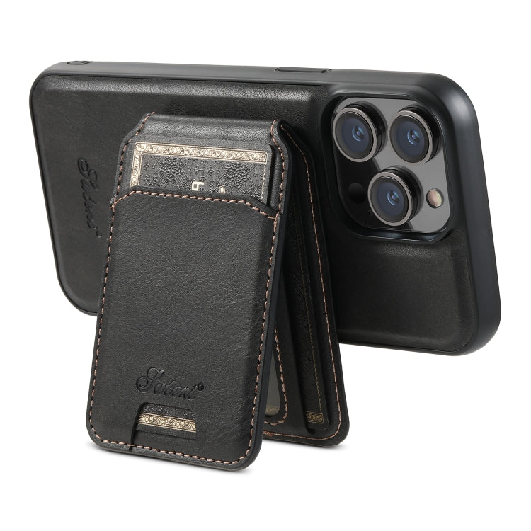 Suteni H15 MagSafe Oil Eax Leather Detachable Wallet Back Phone Case, For iPhone 13 Pro, For iPhone 13, For iPhone 12, For iPhone 12 Pro Max, For iPhone 12 Pro